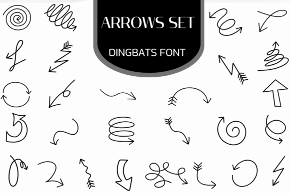 Arrows Set: Dynamic Hand-Drawn Font for Creative Projects