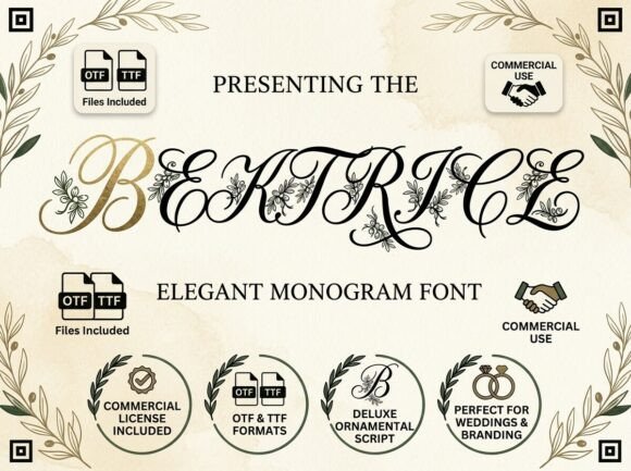 Beatrice: The Deluxe Ornamental Script for Elevated Design
