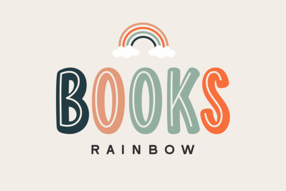 Books Rainbow: A Handwritten Font Bursting with Creative Energy